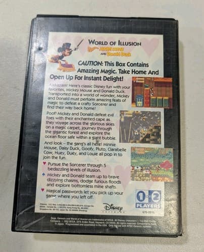 Sega Genesis World of Illusion Mickey & Donald Original Box + Manual, No Game — photo 2