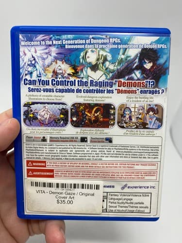 Demon Gaze PlayStation Sony PS Vita PSVita Video Game in Box No Manual — photo 5
