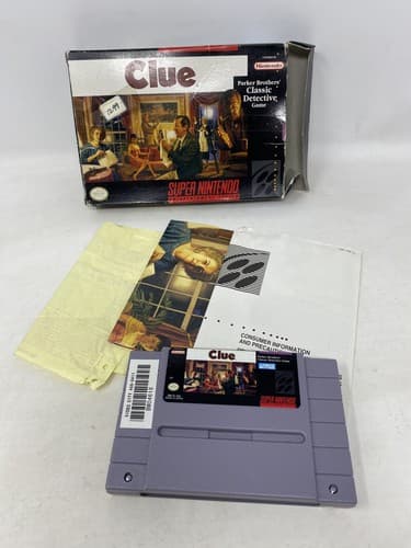 Clue SNES Complete In Box CIB Super Nintendo Game w/ Poster & Inserts Ships Fast — photo 9