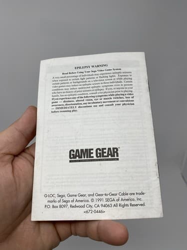 1991 G-LOC Air Battle Fighter Plane SEGA Game Gear MANUAL ONLY — photo 5