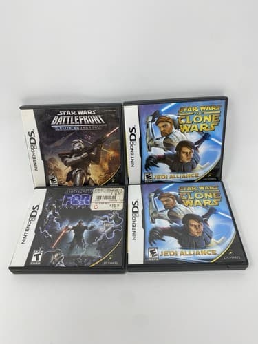 Nintendo DS Star Wars CASE LOT of 4 Battlefront Clone Wars Awakening Forces