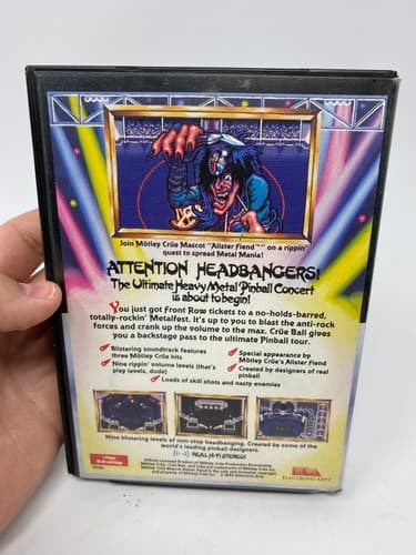 J4 Crüe Ball: Heavy Metal Pinball (Sega Genesis, 1992) CIB Complete Authentic — photo 3