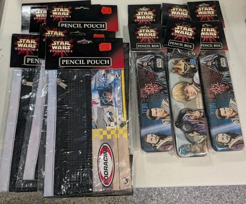 Star Wars Lot of 7 Pencil Pouches, 6 Pencil Boxes, Brand New Podracer Episode 1
