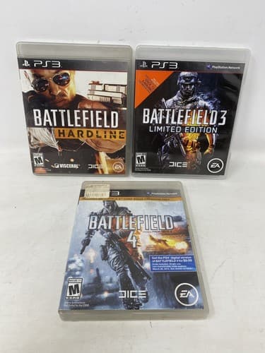 Battlefield 3 4 & Hardline Lot (Playstation 3 PS3) Tested Authentic Ships Fast