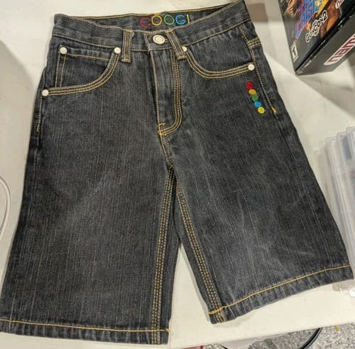 Coogi Kids Size 4 Black Stone Washed Jean Shorts Boys 