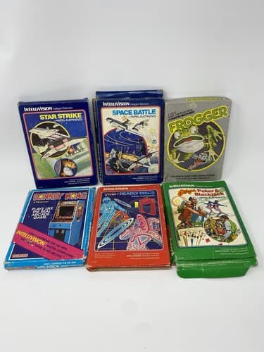 Mattel Intellivision Game Lot of 6 Games Donkey Kong Frogger Star Strike Etc