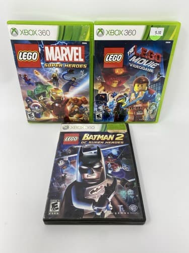 Lot Of 3 Xbox 360 LEGO Games Marvel Super Heroes Batman 2 Movie Video game