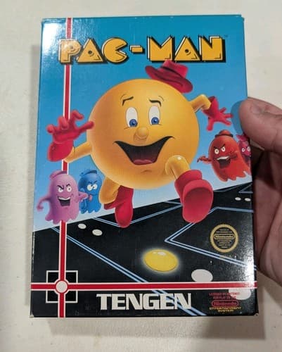 Pac-Man Tengen Grey Cart Nintendo NES Complete in Box CIB Tested