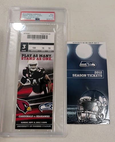 RUSSELL WILSON DEBUT PSA 6 SEAHAWKS 2012 NFL TICKET + 2012 Season Tickets
