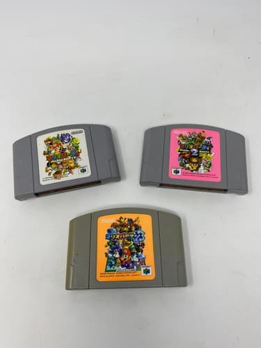 Mario Party 1 2 3 Nintendo 64 N64 Japanese Import Lot 3 Game Cartridges NTSC-J