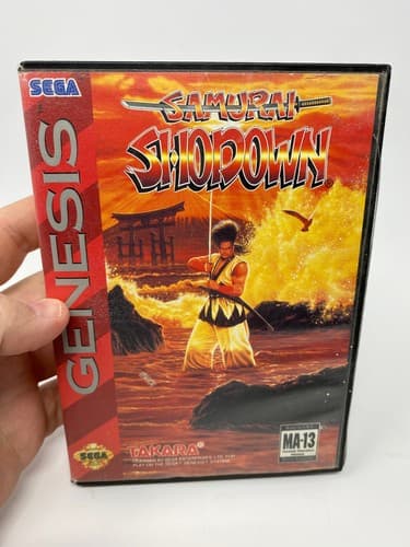 Samurai Shodown Sega Genesis Takara 1994 Fighting Game Authentic Cartridge Case