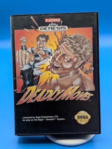 Sega Genesis - Deadly Moves - Game And Box, Tested & Working Video Game