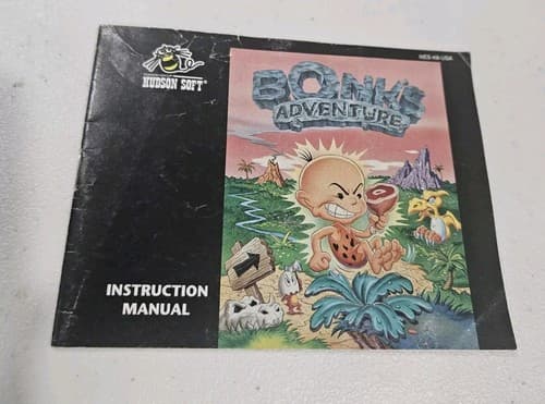 Bonk's Adventure Nintendo NES Instruction Manual Booklet ONLY RARE!