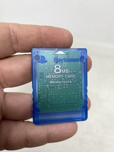 Official OEM Sony Playstation 2 PS2 Blue Memory Card 8MB Magic Gate Tested 