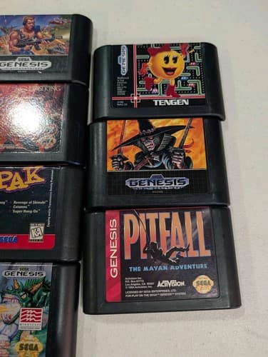Lot Of 10 Sega Genesis Game Carts - Sonic, Pitfall, Lion King, NBA Jam, Pac-man — photo 4