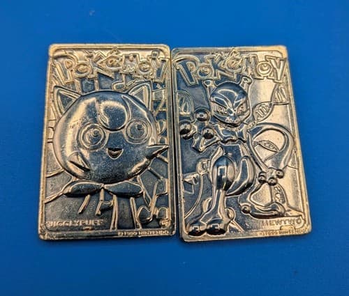 1999 Pokemon 23K Gold Plated Trading Cards Mewtwo & Jigglypuff Burger King