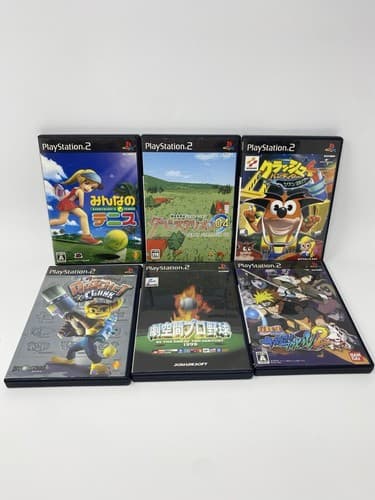 Lot Of 6 PS2 Games Japanese NTSC-J Region Naruto Ratchet Golf Crash Tennis Derby