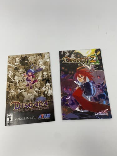 Disgaea Hour Of Darkness & Cursed Memories Lot 2 PS2 Game Manuals Only No Game
