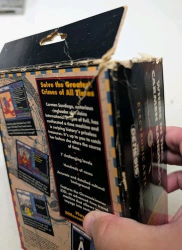 Where in Time is Carmen Sandiego Sega Genesis Big Box Damaged w/Encyclopedia — photo 5