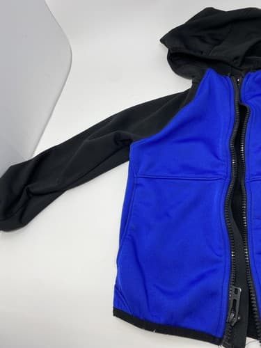 Under Armour Boys Hooded Fleece Lined Windbreaker Jacket Sz Youth 5 Blue — photo 2
