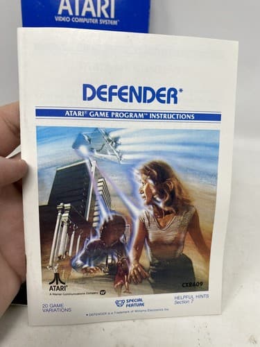 Vintage Atari Video Game Defender w/ Box Manual Inserts Comic & Cartridge CIB — photo 8