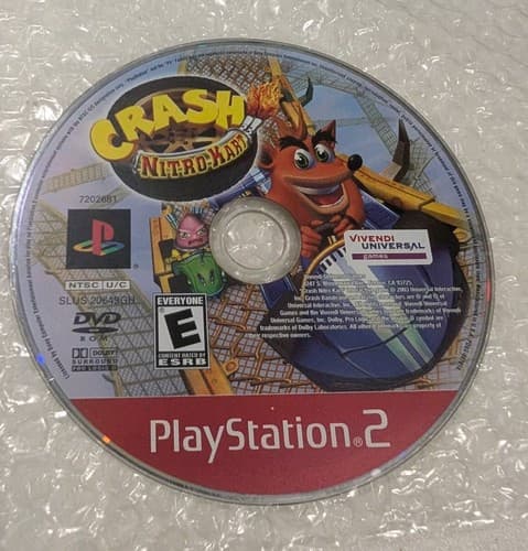 Crash Nitro Kart (Sony PlayStation 2, 2003) Bandicoot PS2 Go-Kart  *disc only*