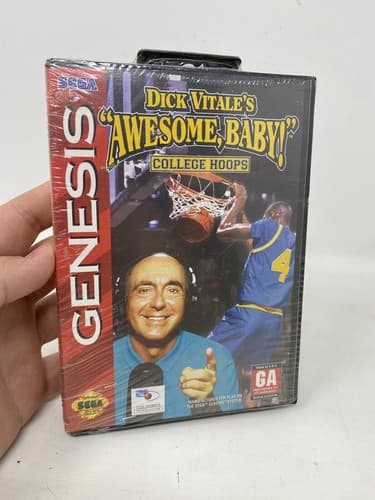 ⚡️Dick Vitale's "Awesome, Baby" College Hoops Sega Genesis Brand New See Pics