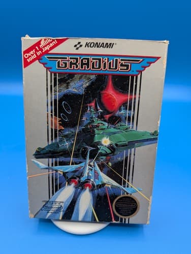 Gradius 5 Screw Nintendo NES Konami Hangtab Box & Cart - No Manual - Tested 
