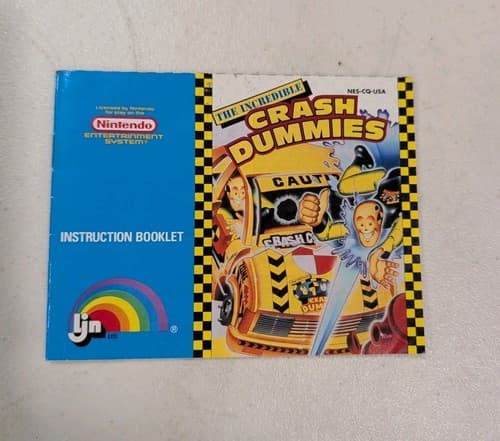 The Incredible Crash Dummies NES Manual Only Authentic 
