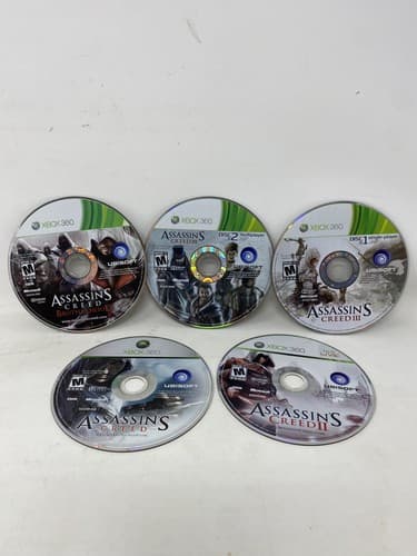 Xbox 360 Lot Assassin's Creed 1, 2, 3, & Brotherhood Discs ONLY Ships Fast