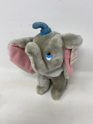 Vintage Disney Dumbo Plush Walt Disney Productions Stuffed Animal w Tag 9”