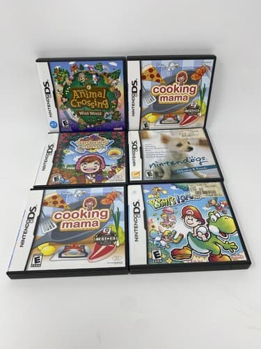 Nintendo DS Lot 6 CASES ONLY Cooking Gardening Mama Yoshi Animal Nintendogs