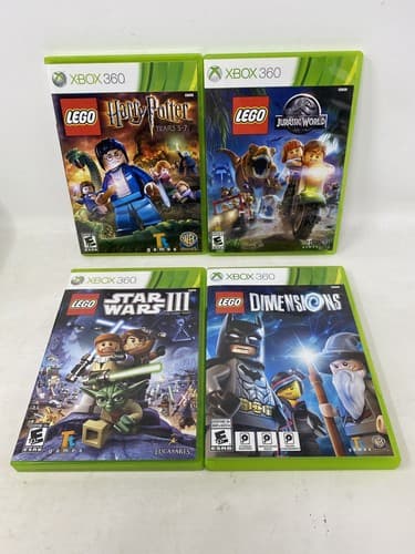 Xbox 360 4 LEGO Games Harry Potter Yr 5-7 Star Wars III Jurassic Park Dimensions