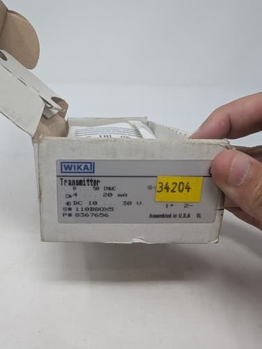 WIKA Pressure Transmitter S-10...0-50 INWC..10-30VDC #8367656 New Open Box