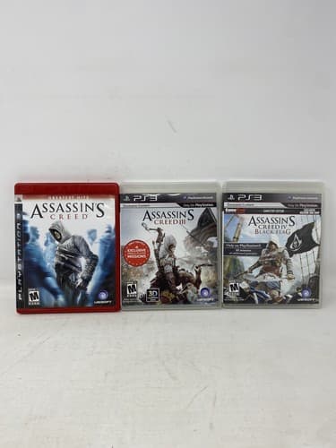 Lot Of 3 PlayStation 3 assassins creed Bundle 1, 3 & 4 iv Black Flag GameStop Ed