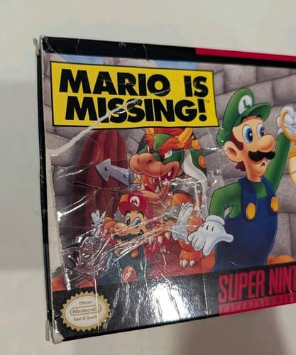 Mario Is Missing Super Nintendo SNES Complete in Box - Damaged Box, W/ Poster — photo 2
