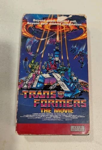 TRANSFORMERS THE MOVIE VHS F.H.E. VIDEO PETER CULLEN LEONARD MIMOY 80'S ANIME