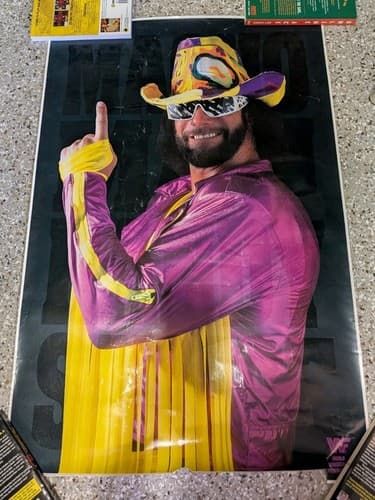 Macho Man Randy Savage WWF Poster 1990 Rare 23x35 Original