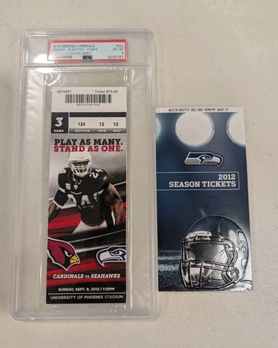 RUSSELL WILSON DEBUT PSA 6 SEAHAWKS 2012 NFL TICKET + 2012 Season Tickets — photo 2