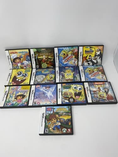 Lot of 13 Nintendo DS CASES ONLY Nickelodeon Lot Dora SpongeBob Avatar Diego