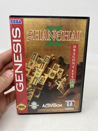 Shanghai II: Dragon's Eye Sega Genesis 1994 No Manual Tested Mahjong Ships Fast