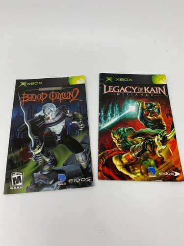 Legacy of Kain Defiance & Blood Omen 2 XBOX Instruction Manuals Only No Games