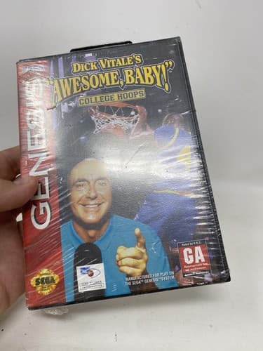 ⚡️Dick Vitale's "Awesome, Baby" College Hoops Sega Genesis Brand New See Pics — photo 3