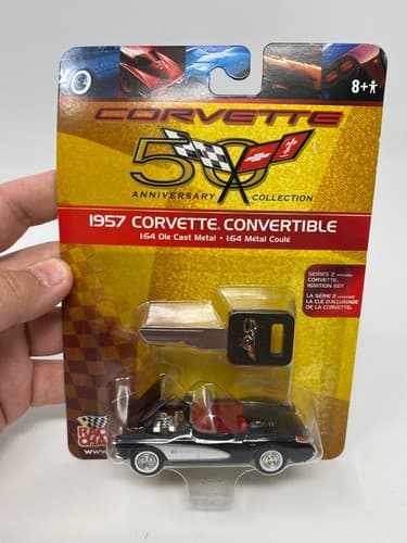 Racing Champions 50th Anniv 1957 Black Corvette Convertible with Ignition Key