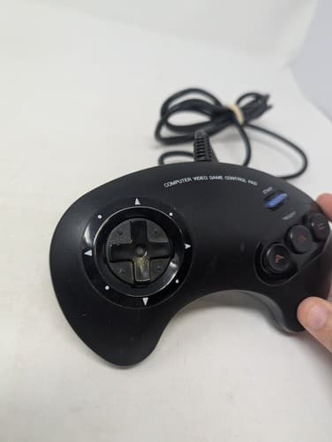 Sega Genesis Controller Wired Black With Red And Blue Buttons, Tested — photo 2