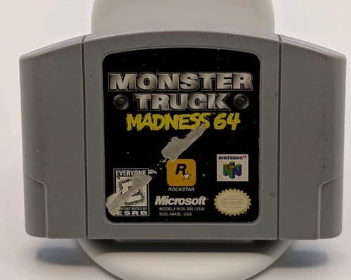 Monster Truck Madness 64 (Nintendo 64, 1999) N64 Cartridge Tested Label Damage