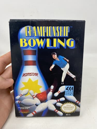 Championship Bowling Game NES Nintendo w/Rare Poster, Manual, Inserts Etc.