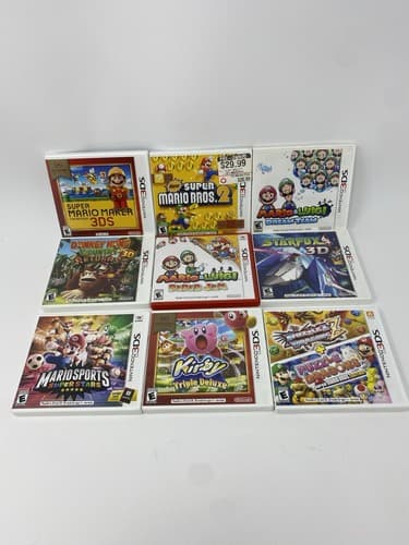 Nintendo 3DS Lot 9 Cases ONLY Mario Donkey Kong Kirby Star Fox Luigi Puzzle