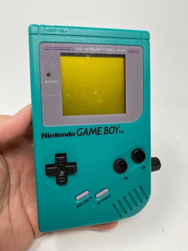 Nintendo Gameboy Consoles Original Green Color Used Retro Games Sound Knob
