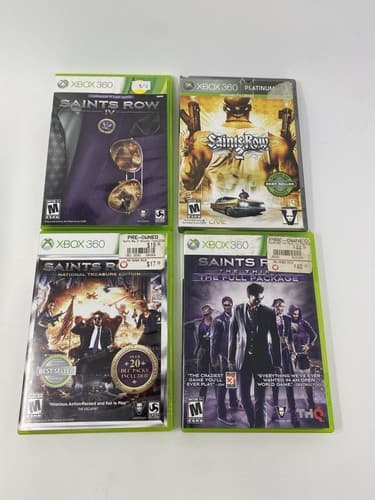 Lot Of 4 Saints Row 2 3rd & IV National Treasure Microsoft Xbox 360 Games